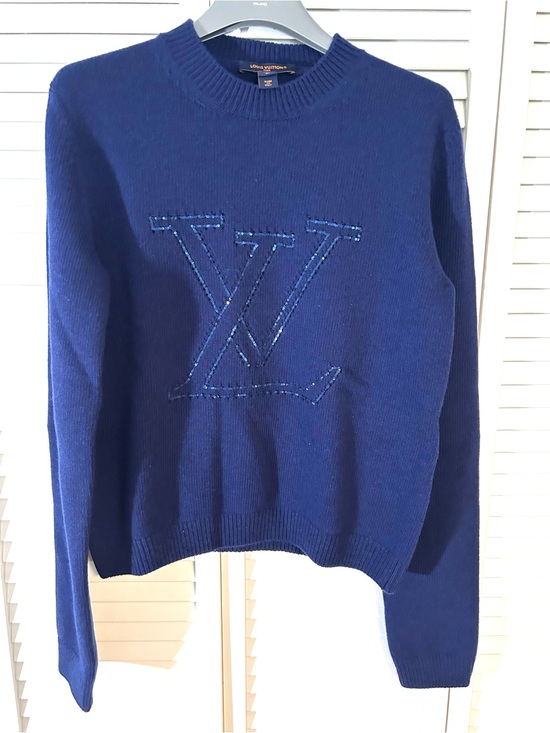 Louis Vuitton Sweaters - Louis Vuitton Cobalt Blue Crewneck Sweater with LV Monogram